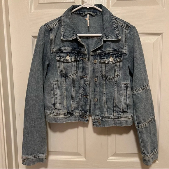 Free People Rumors Cropped Jean Jacket XS - Picture 7 of 16